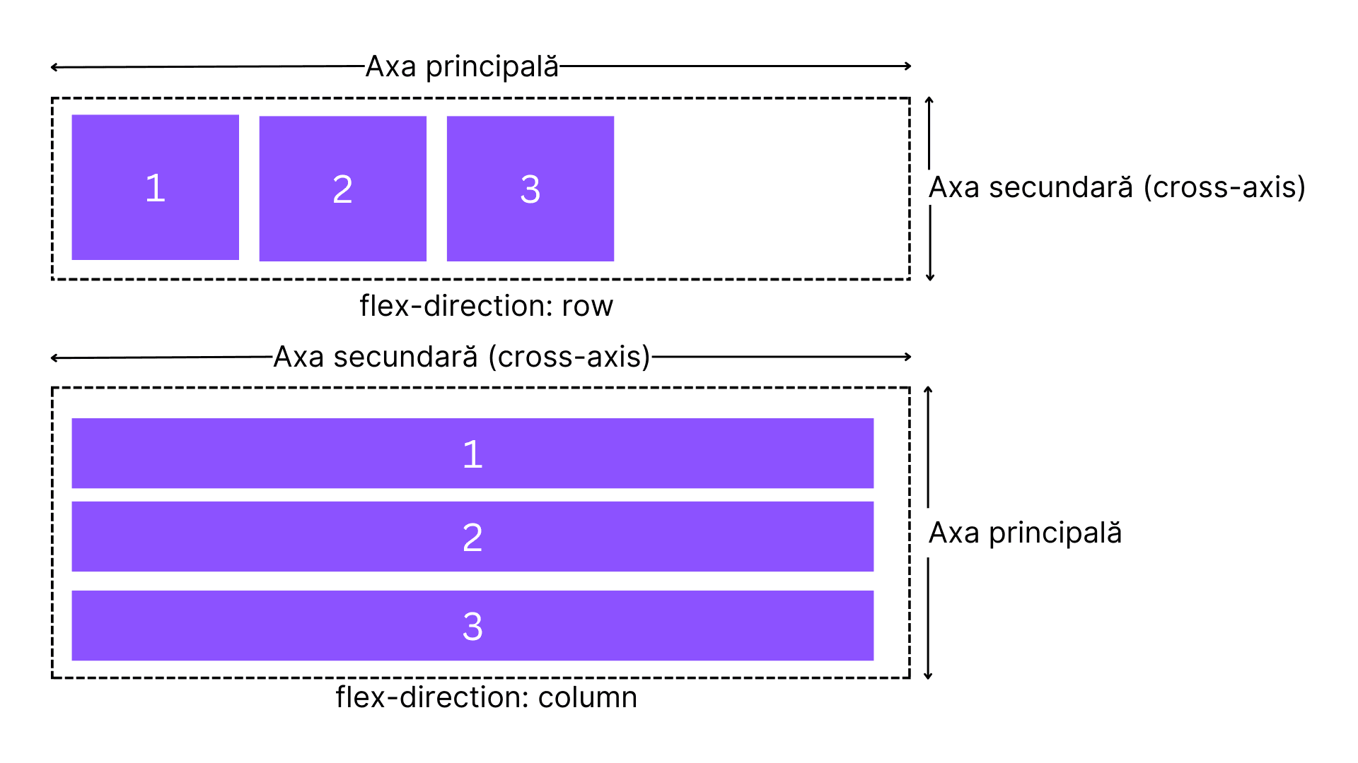 Descrierea modelului unidimensional în CSS Flebox